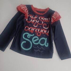 Cat & Jack Patriotic Rashguard Long Sleeve Sz 2T